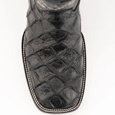 Ferrini Bronco Men's Print Pirarucu Fish Boots Handcrafted Black 4339304